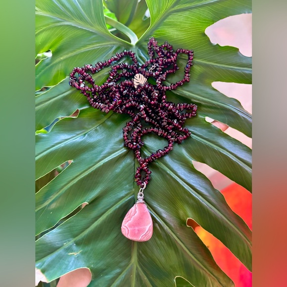 Garnet & Rhodochrosite necklace set - Picture 3 of 3